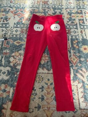 Gymboree girls Red Leggings with Apple Pocket Detail- worn once